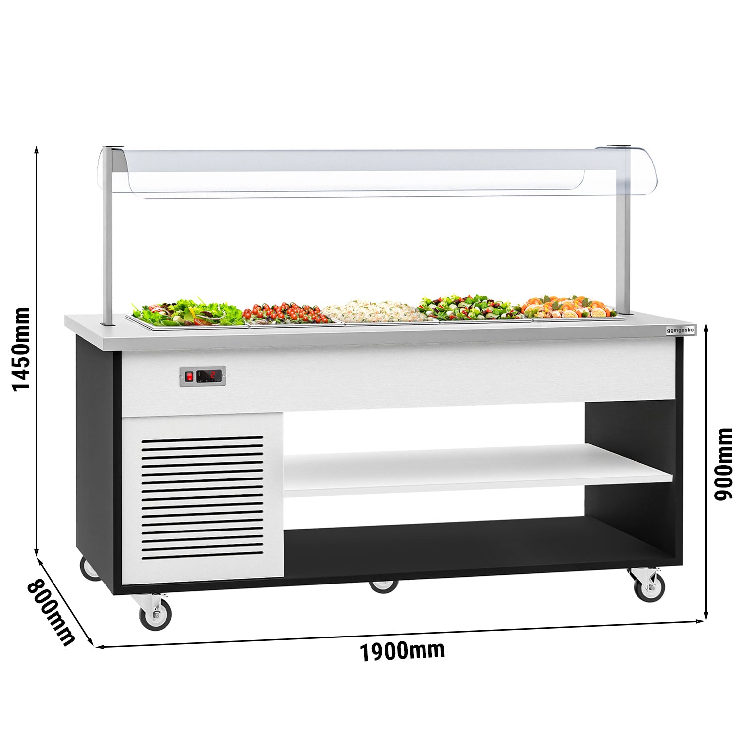 Cold showcase buffet 1.9 x 0.8 m / for 5 GN 1/1