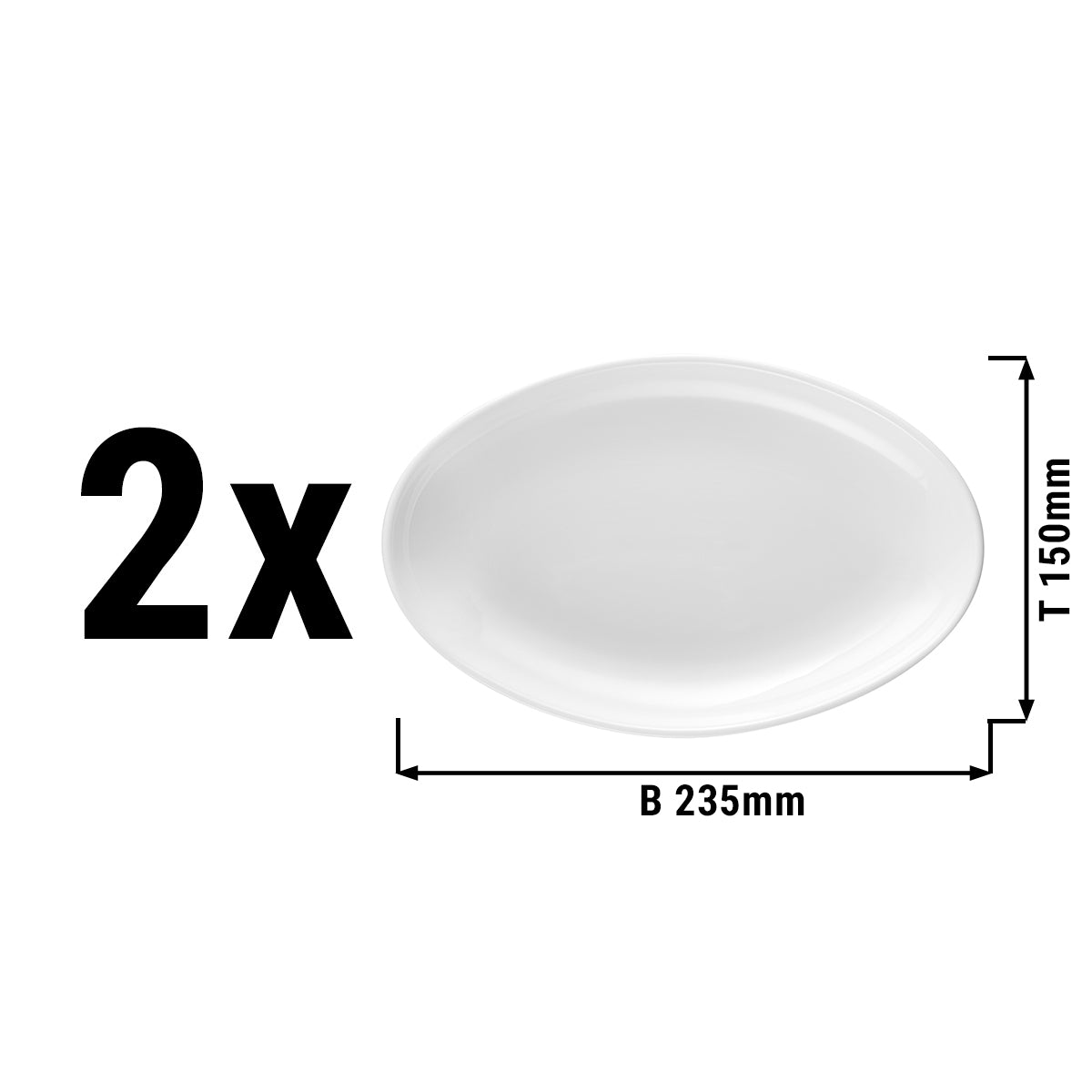 (2 pieces) Seltmann Weiden - side plates oval deep - 235 x 150 mm