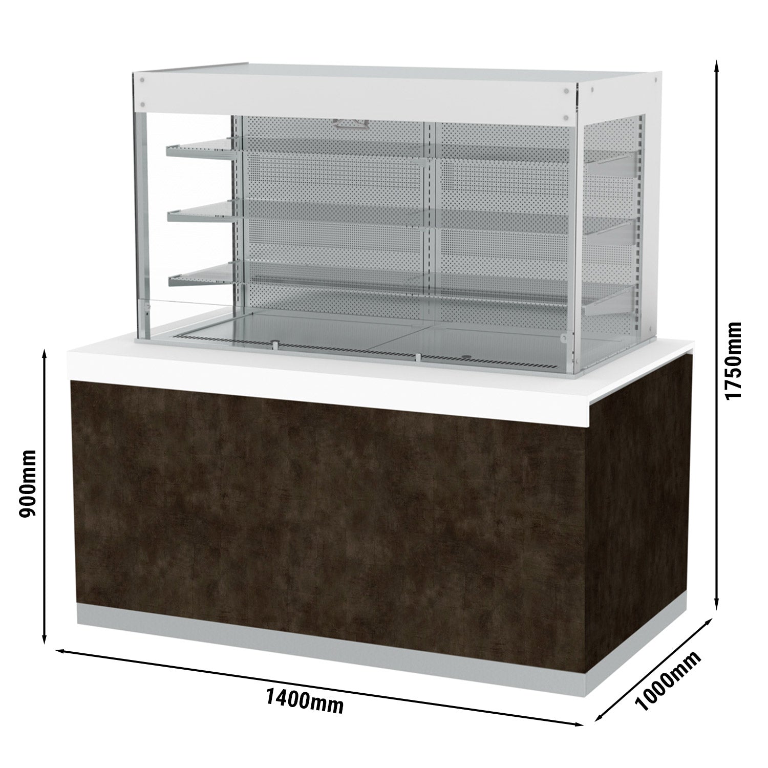 Хладилна витрина - 1,4 х 1,0 м - 640 литра - с 3 рафта