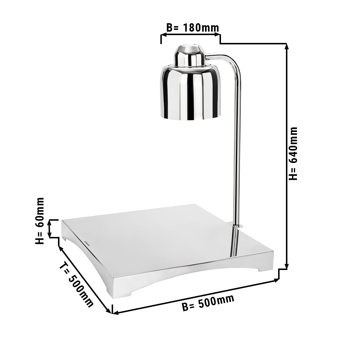 Sideboard warming lamp - square