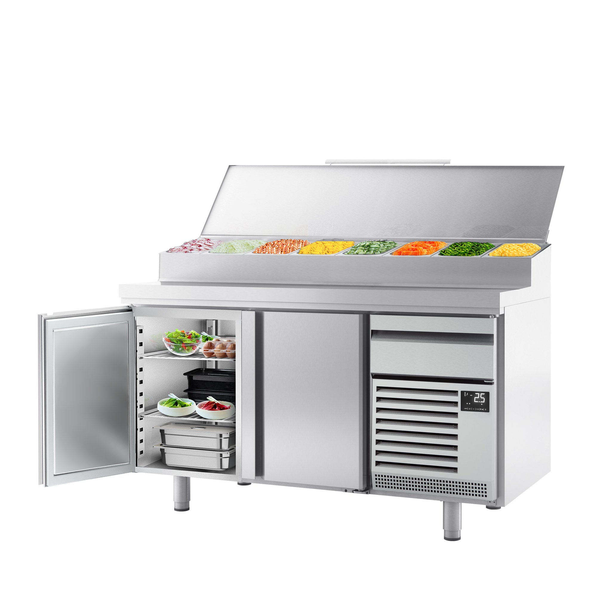 Refrigerated bakery table (EN) - with 2 doors and 1 drawer 1/3