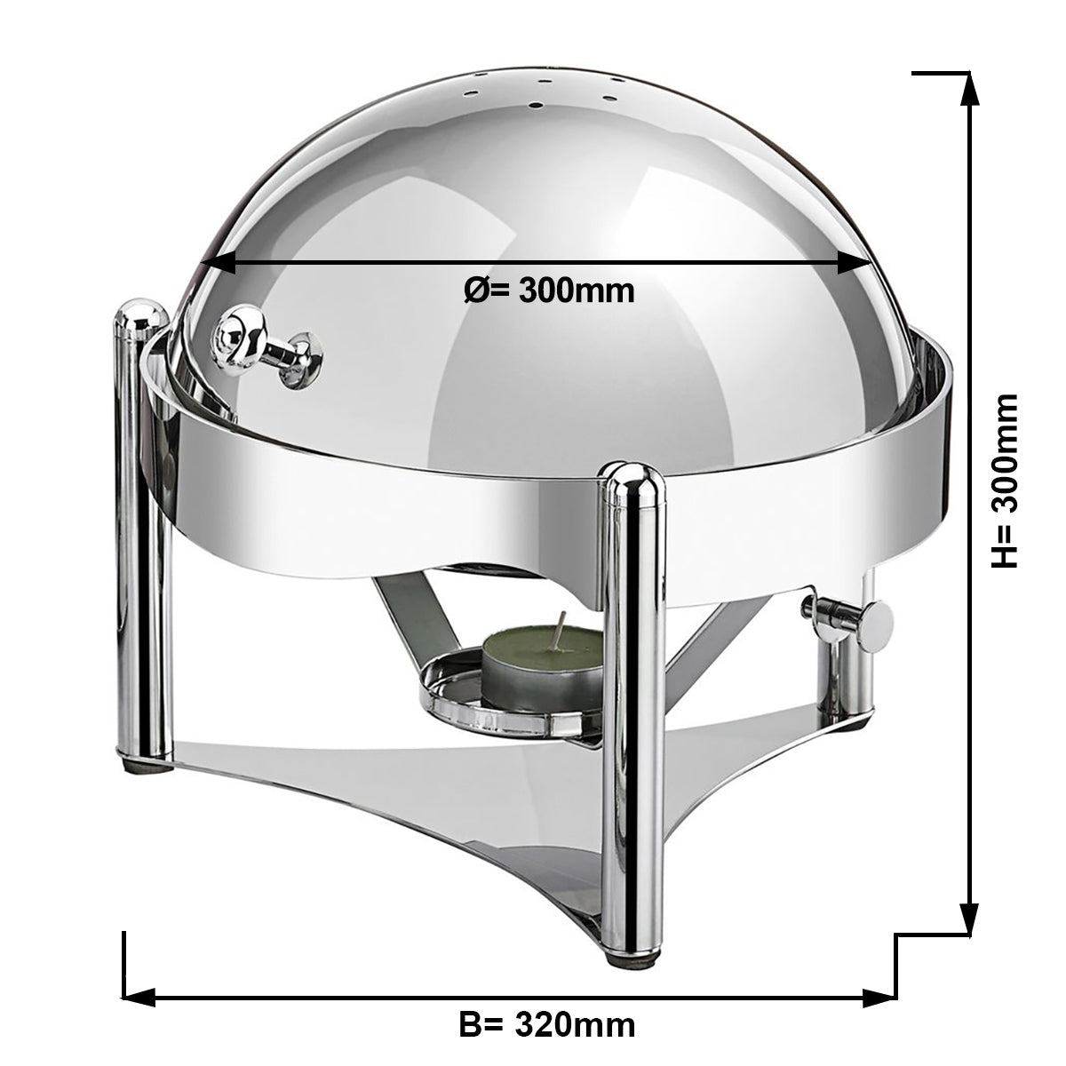 Container for hot food - round - with lid on a roll