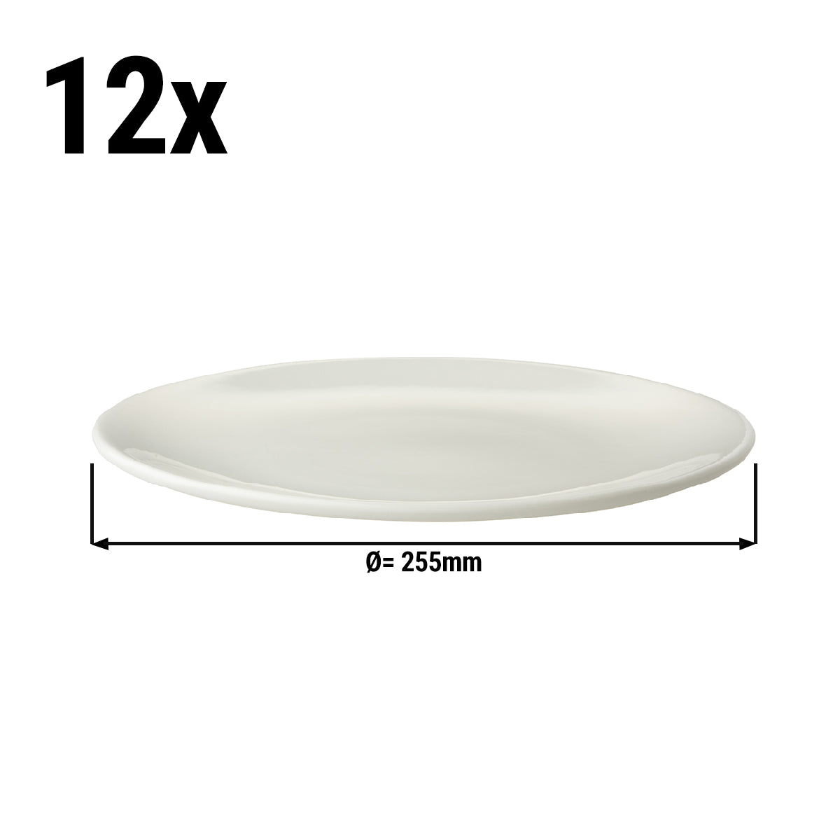 (12 pcs.) Maastricht coupe plate - Ø 25.5 cm - ivory