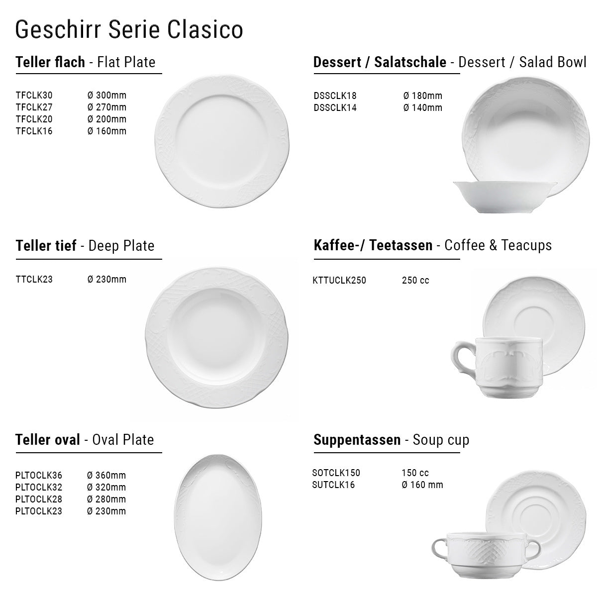 (12 pieces) CLASICO - dessert / salad bowl - Ø 18 cm