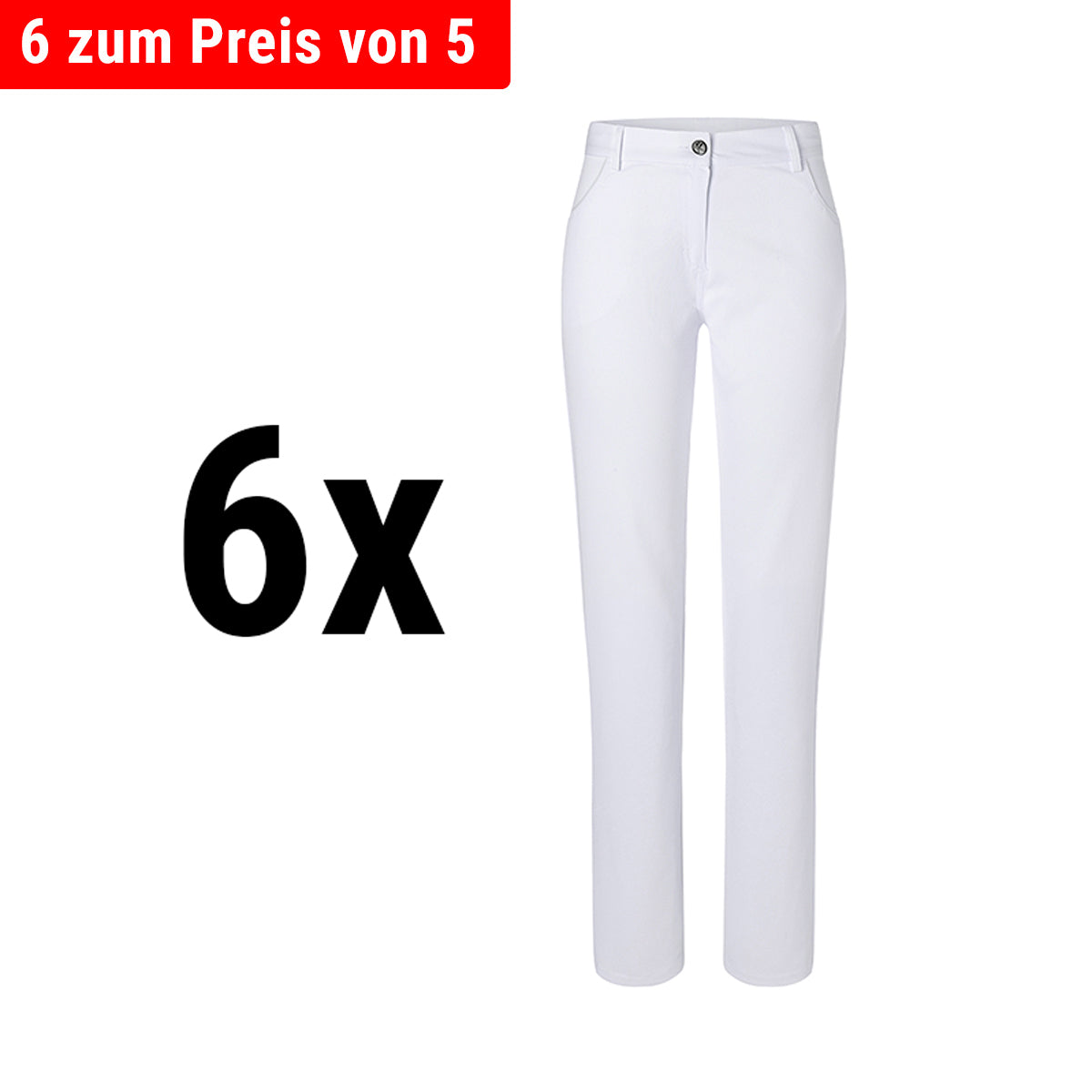 (6 pieces) Karlowsky - Tina women's trousers - white - size: 40