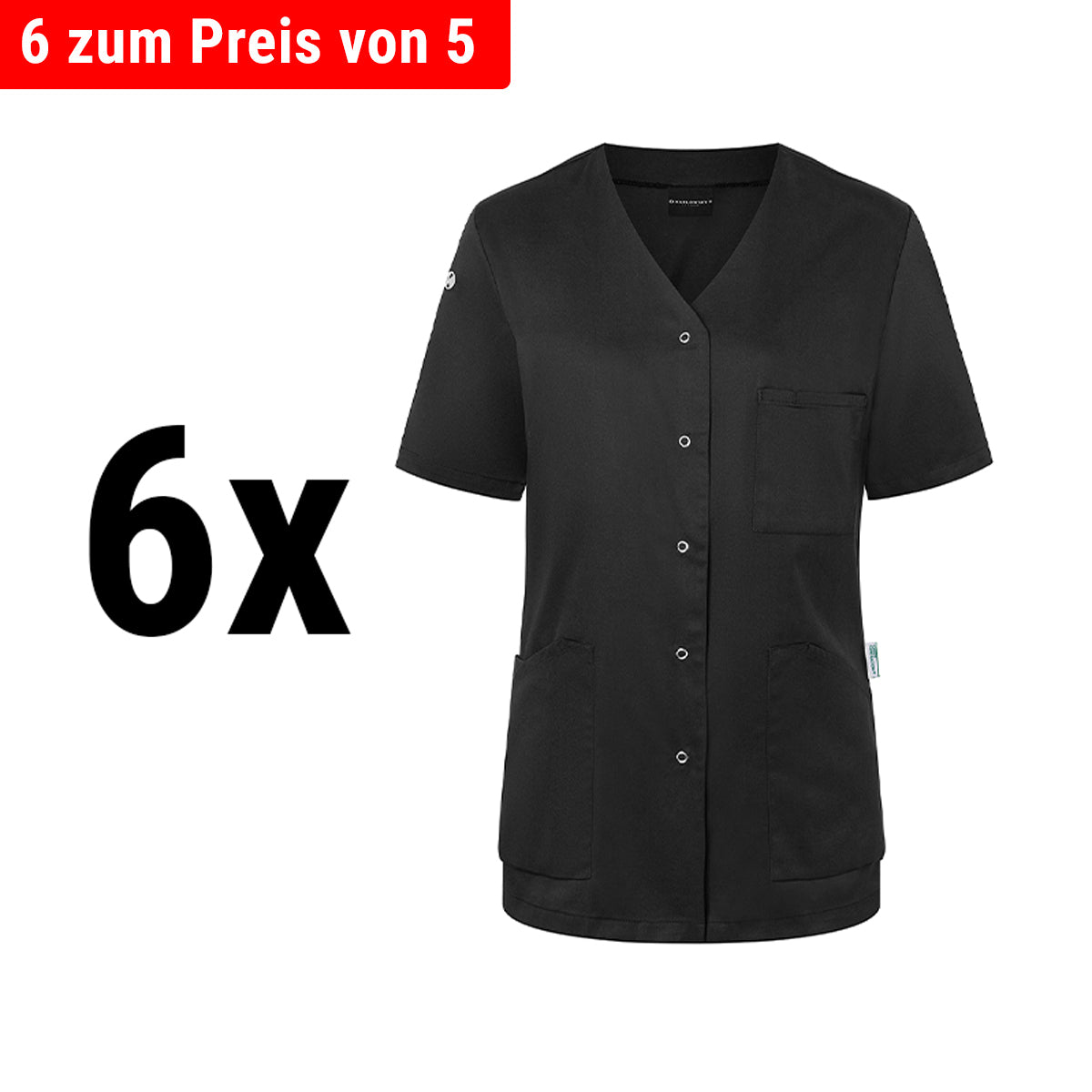 (6 pieces) Karlowsky - Women's Essential Short Sleeve Jacket - Black - Size: 36