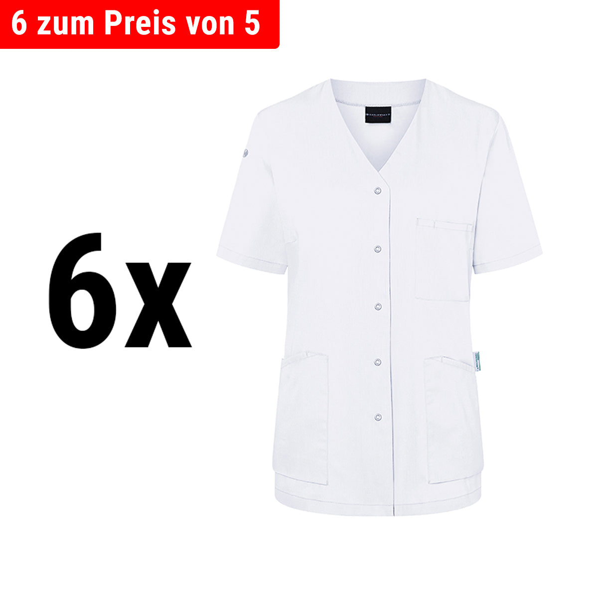 (6 pieces) Karlowsky - Women's Essential Short Sleeve Jacket - White - Size: 34