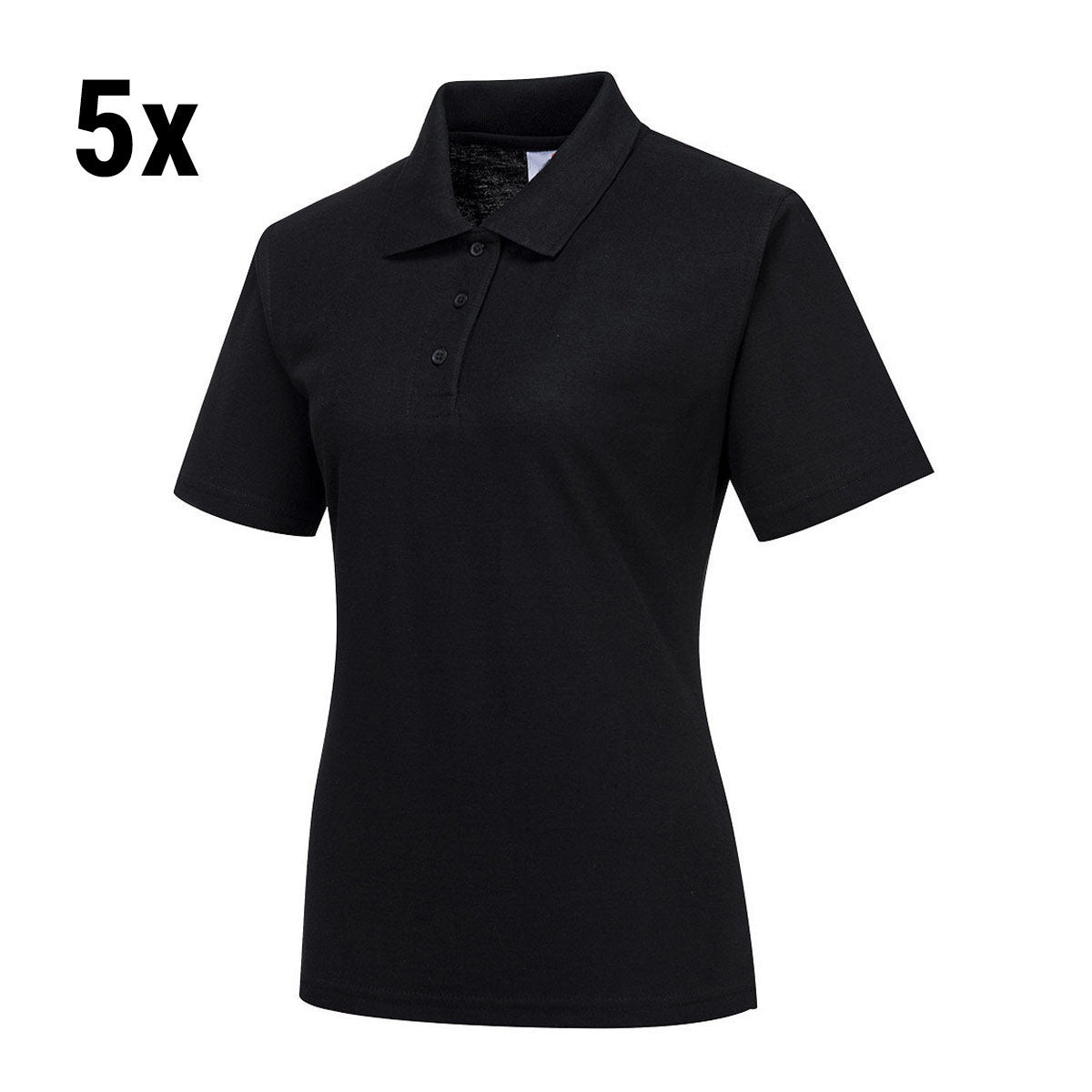 (5 pieces) Women's polo shirt - black - size: M