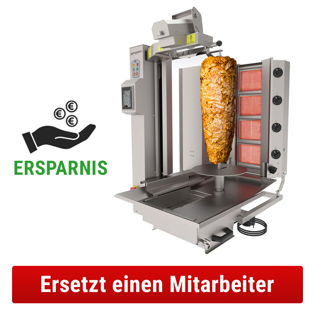 Gas kebab robot - up to max. 95 kg