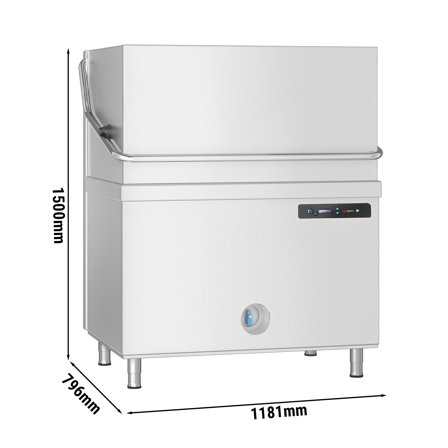 Double hood dishwasher (22.2 kW) - including drain pump and decaler (double wall)