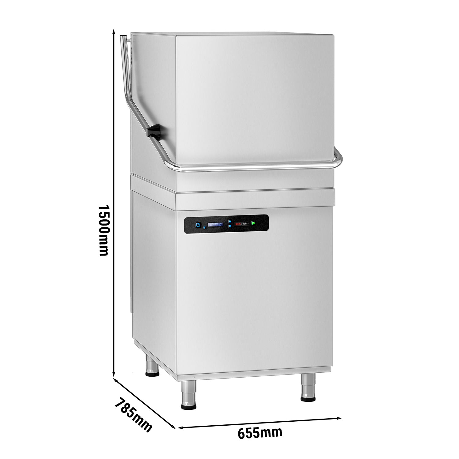 Walk-through dishwasher 7.1 sq m - without drain pump - c clean pump (DOUBLE-WALLED) - Water softener