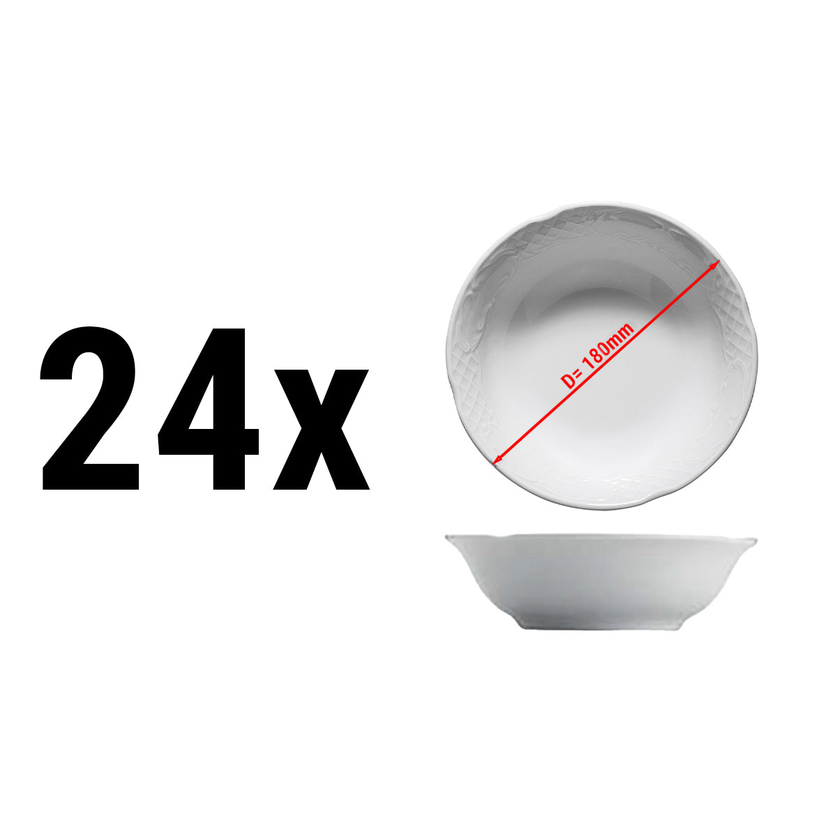 (24 pieces) CLASICO - dessert / salad bowl - Ø 18 cm