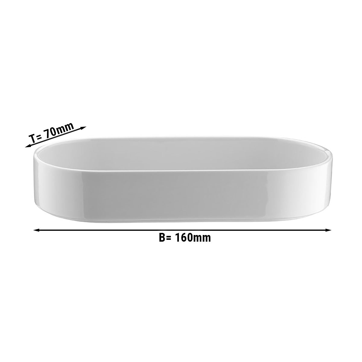 Dessert / salad bowl - oval - Ø 16 cm - set of 6 pieces