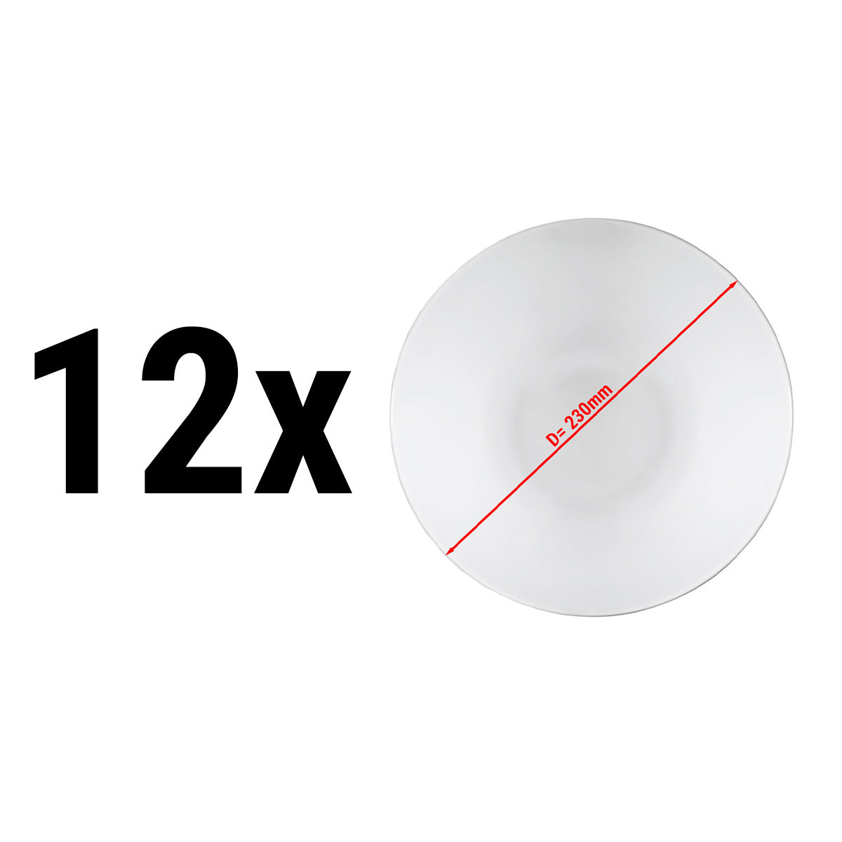 (12 pieces) PERA white - dessert / salad bowl - Ø 23 cm