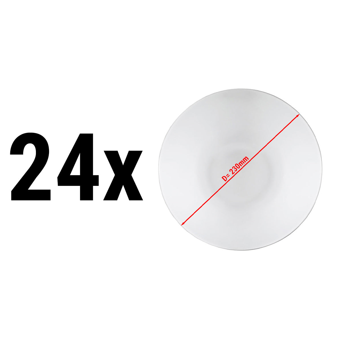 (24 pieces) PERA white - dessert / salad bowl - Ø 23 cm