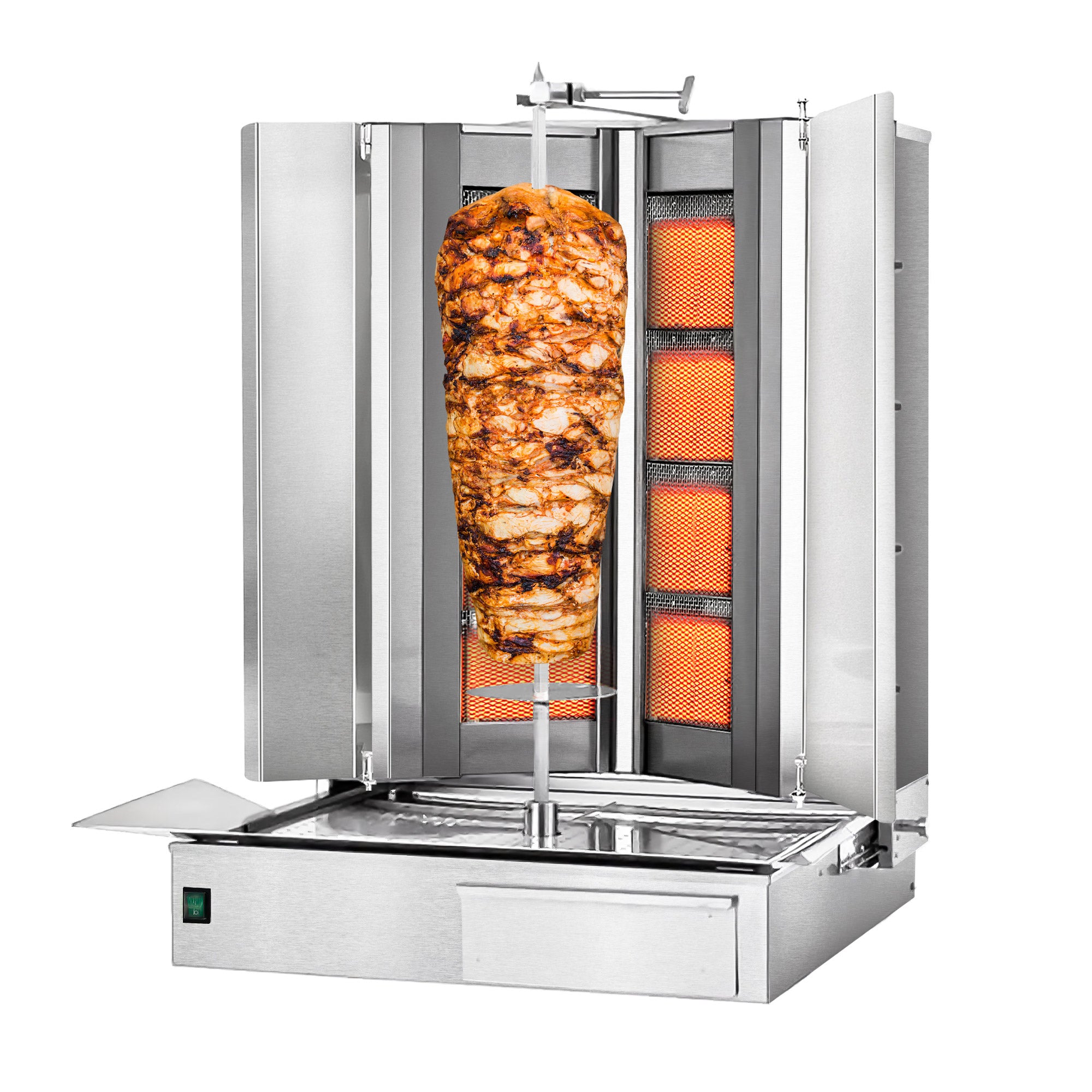 Kebab grill - 4+4 burners - V-shaped - max. cooking time. 100 kg