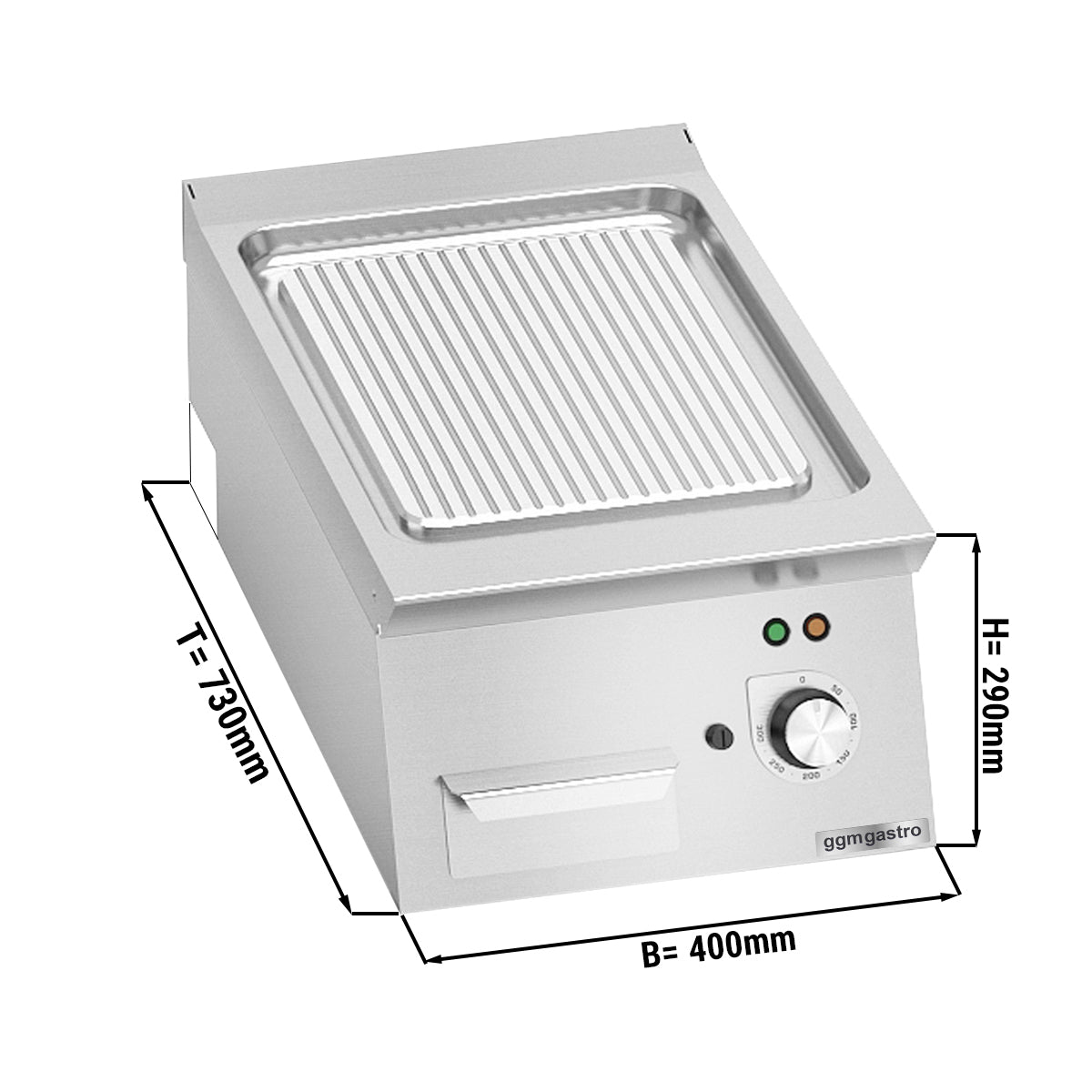 Електрическа плоча за печене - оребрена (4,8 kW)