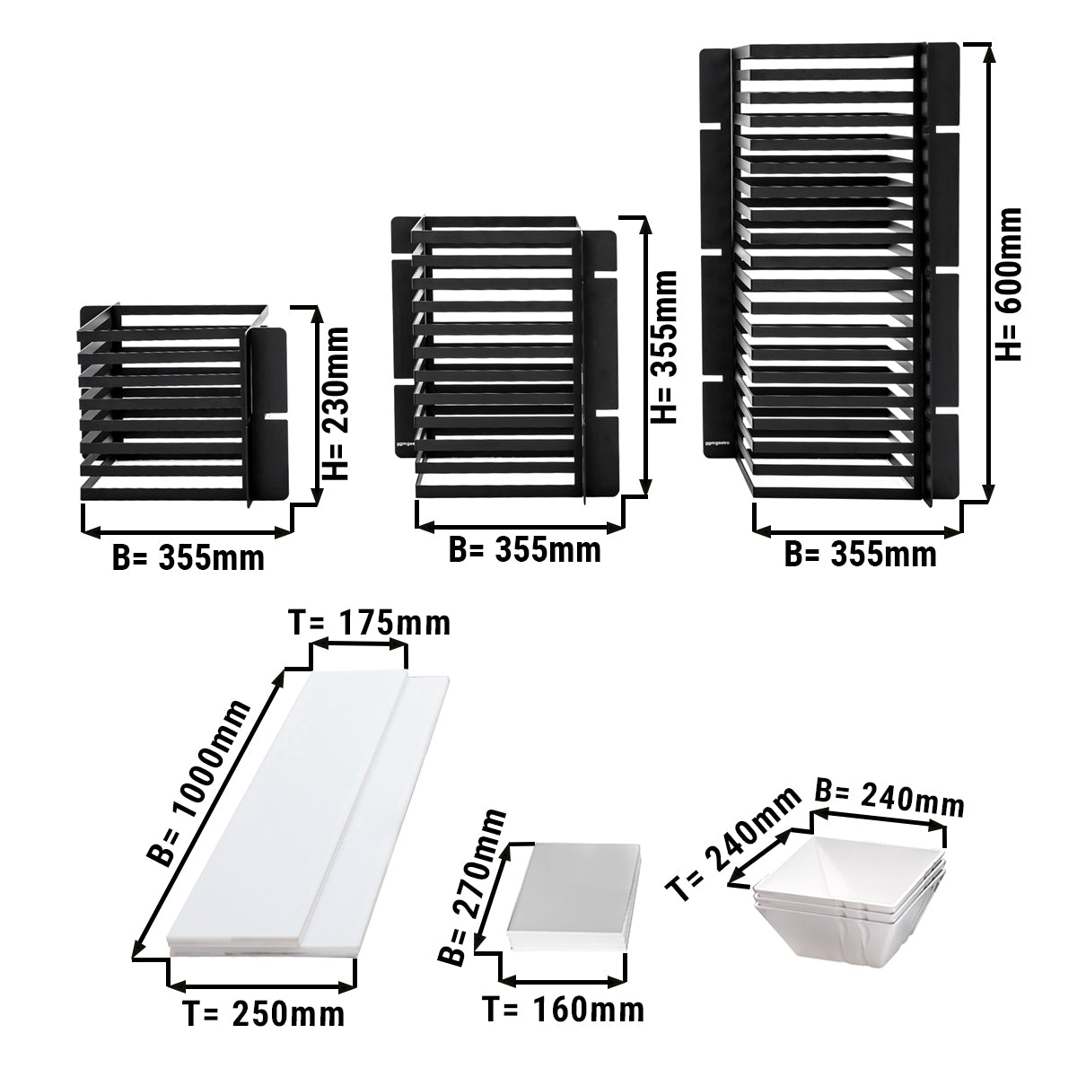 Etagerie / Perspex buffet stand - black/white