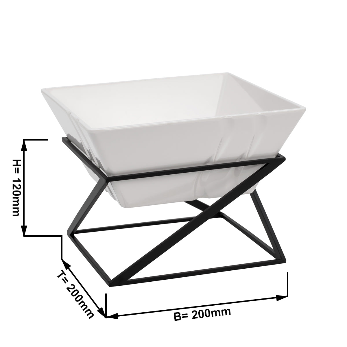 Cake stand/buffet - incl. 1 melamine bowl - square