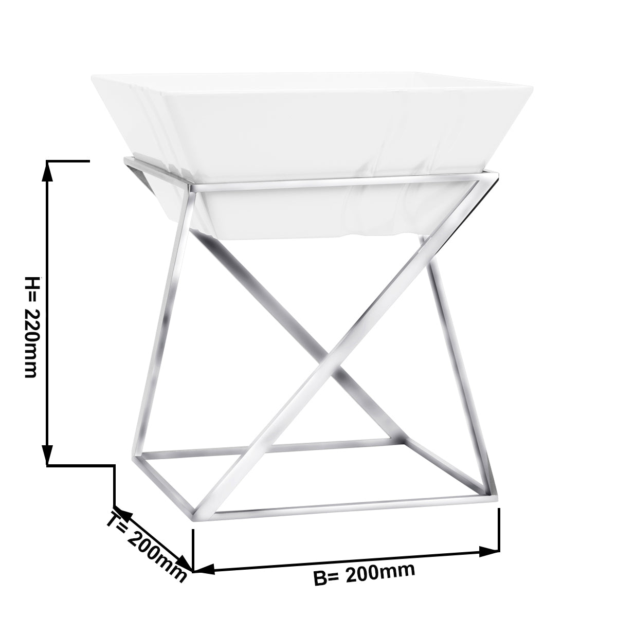 Cake stand/buffet - incl. 1 melamine bowl - square