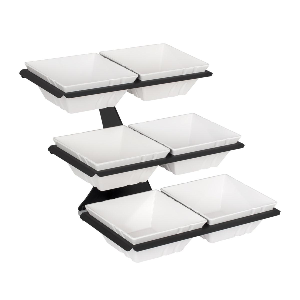 Cake stand/buffet - incl. 6 melamine bowls - square