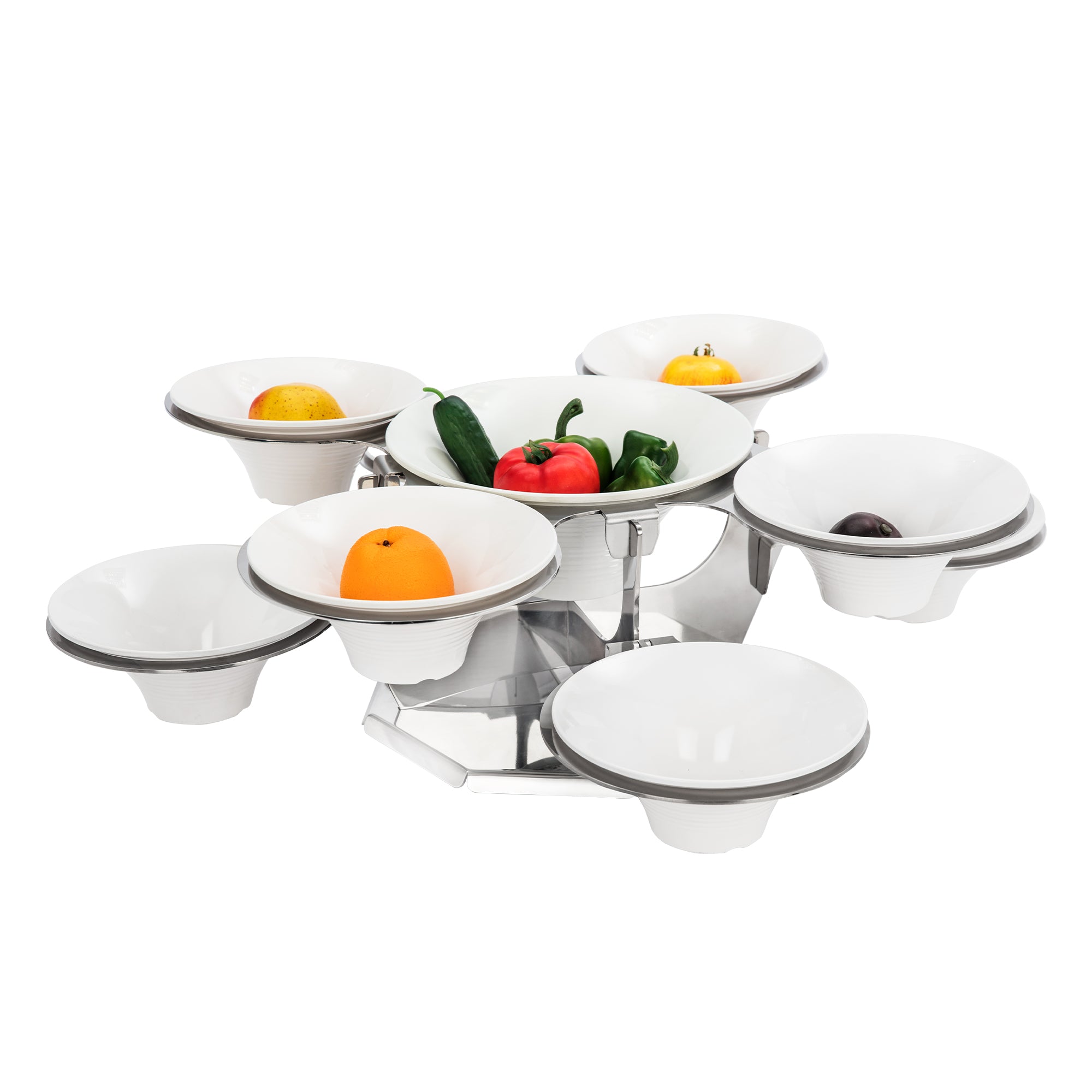 Etagerie/ Buffet stand - rotating - incl. 9 melamine bowls - round