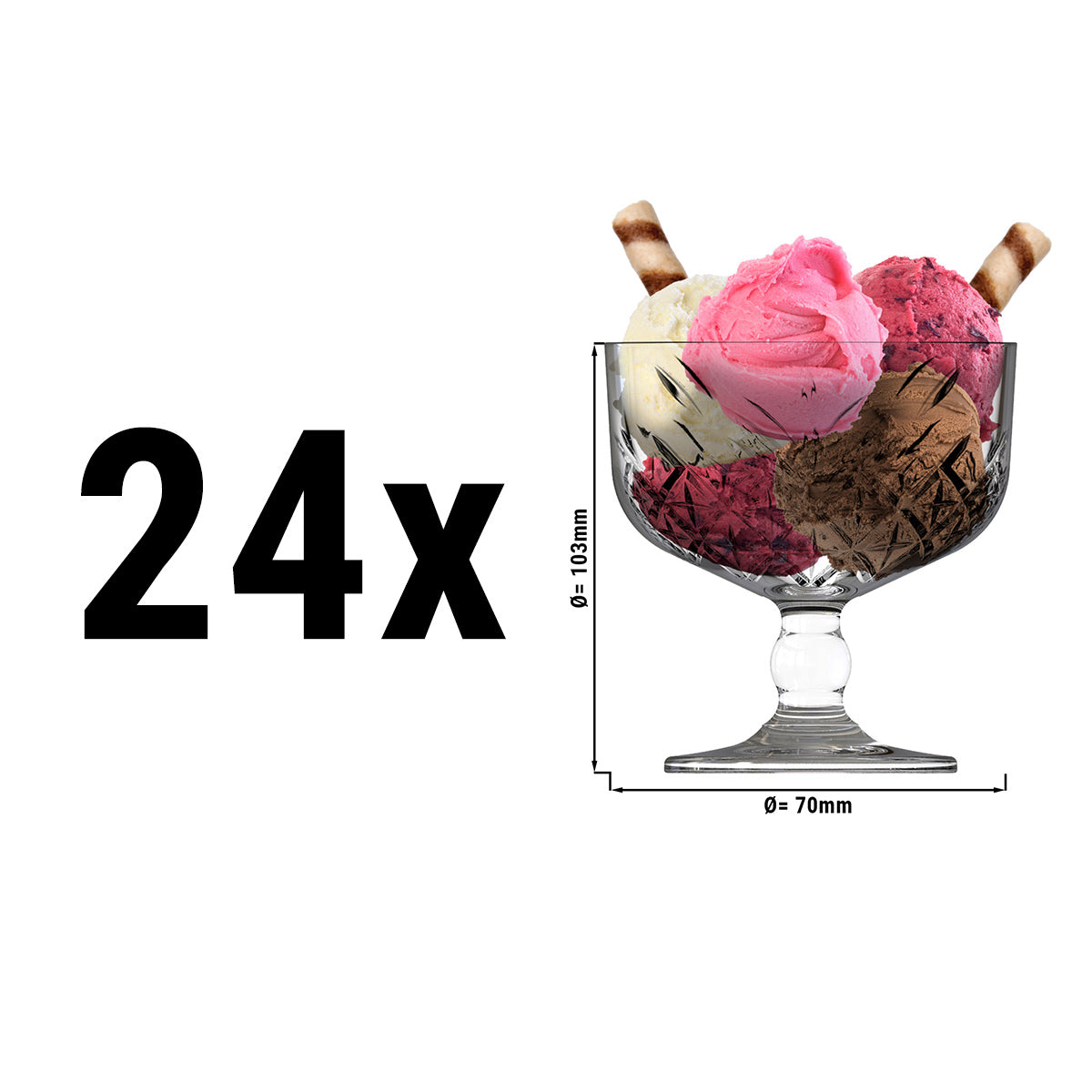 (24 pieces) Timeless ice cream cup - 0.25l