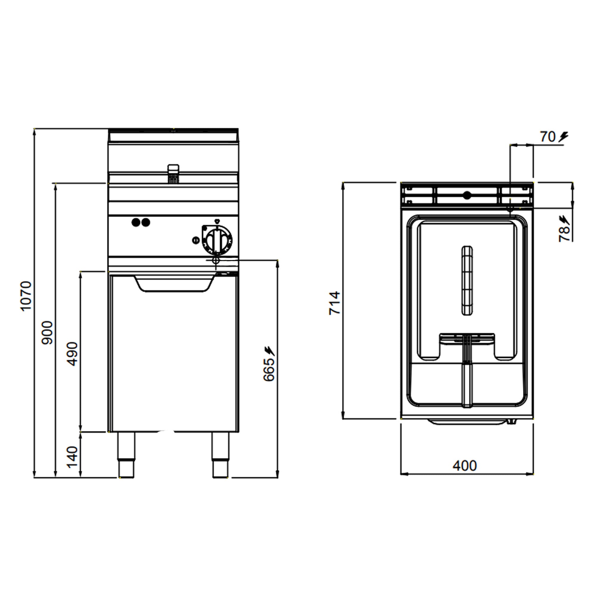 Electric fryer 10 liters (9 kW)