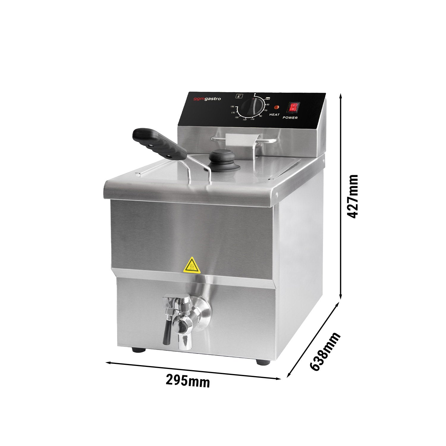 Electric deep fryer - 300 mm - 8 liters - 3.25 kW - with drain tap