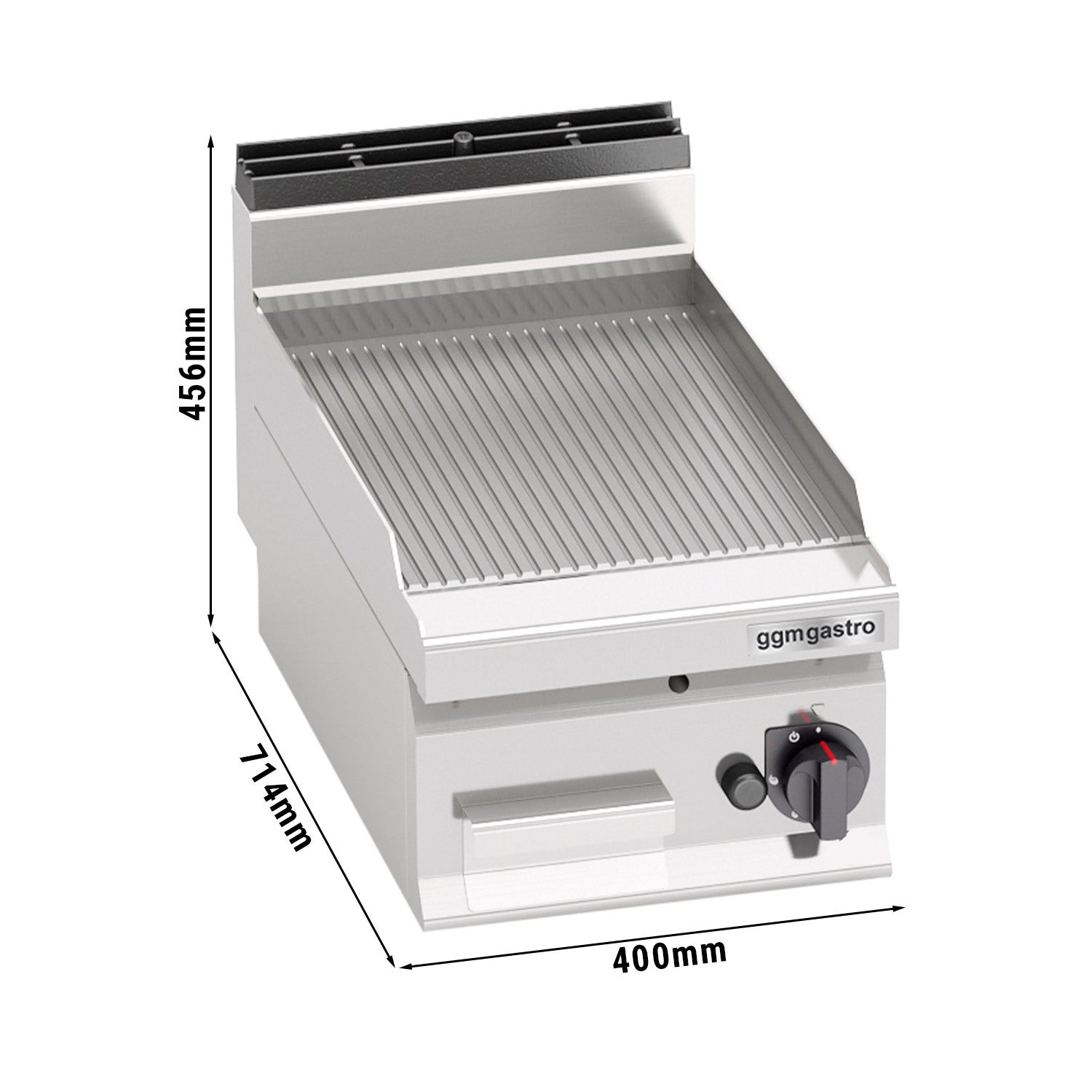 Electric griddle - ribbed (4.8 kW)