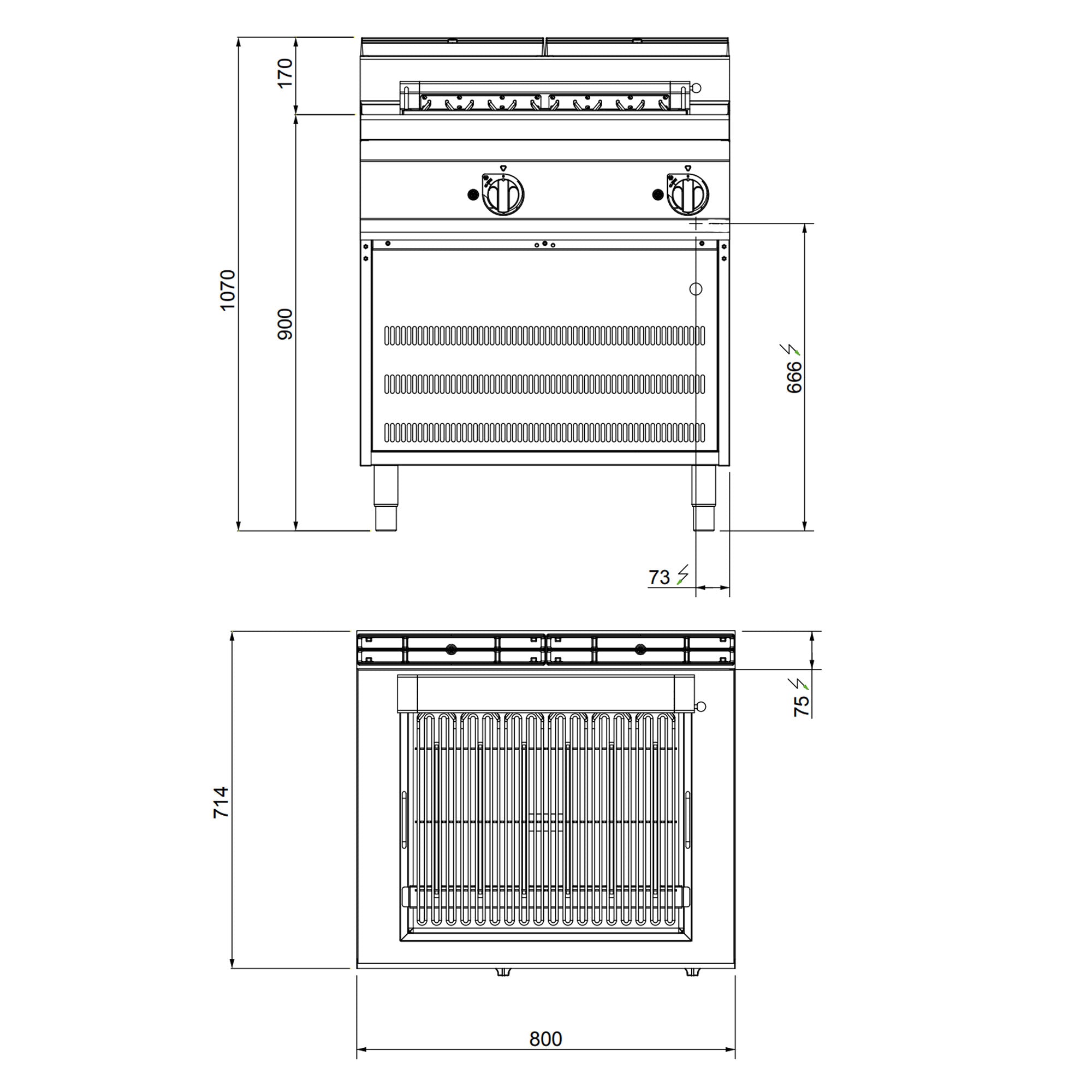 Electric grill (8.1 kW)