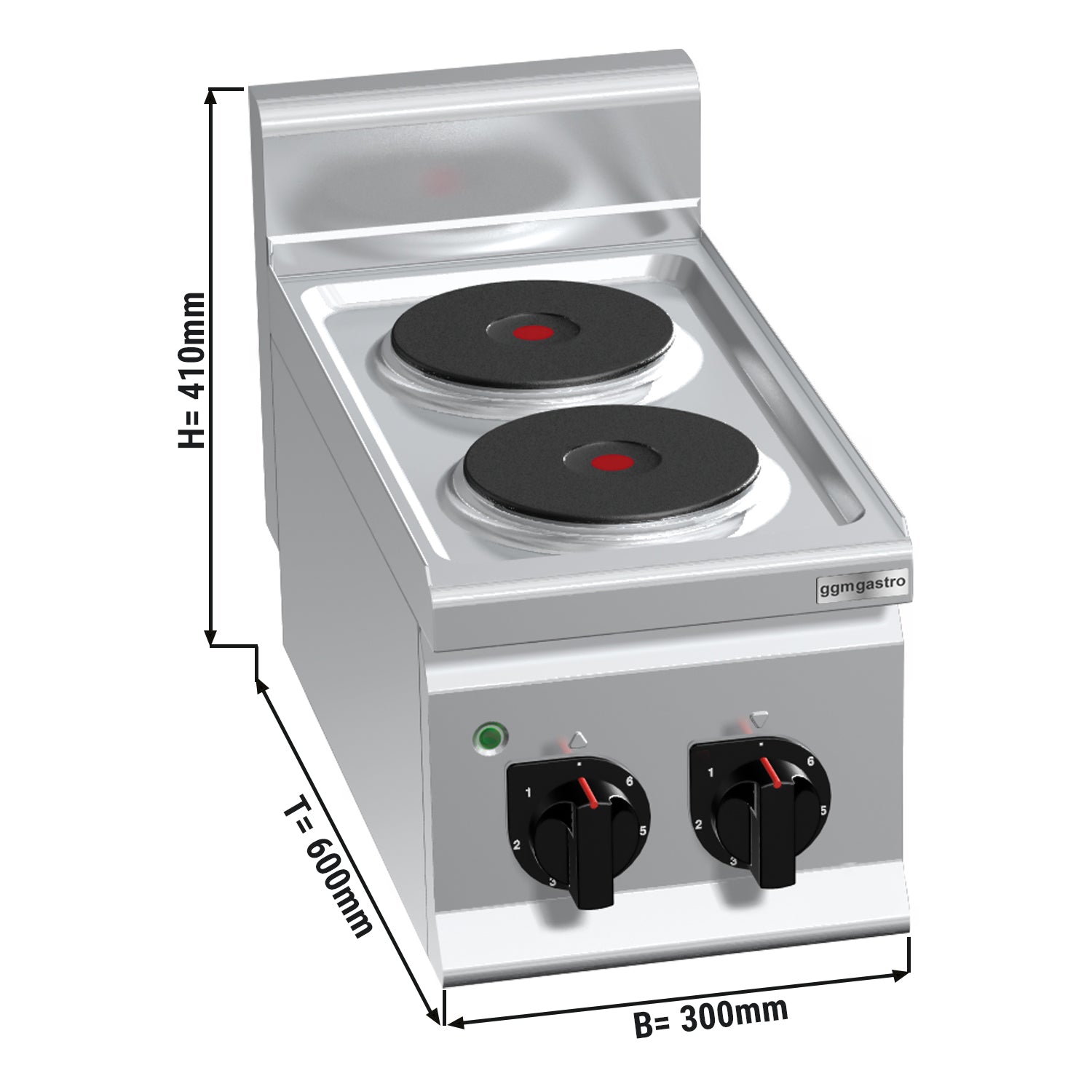 Electric stove 2x plates round (4 kW)