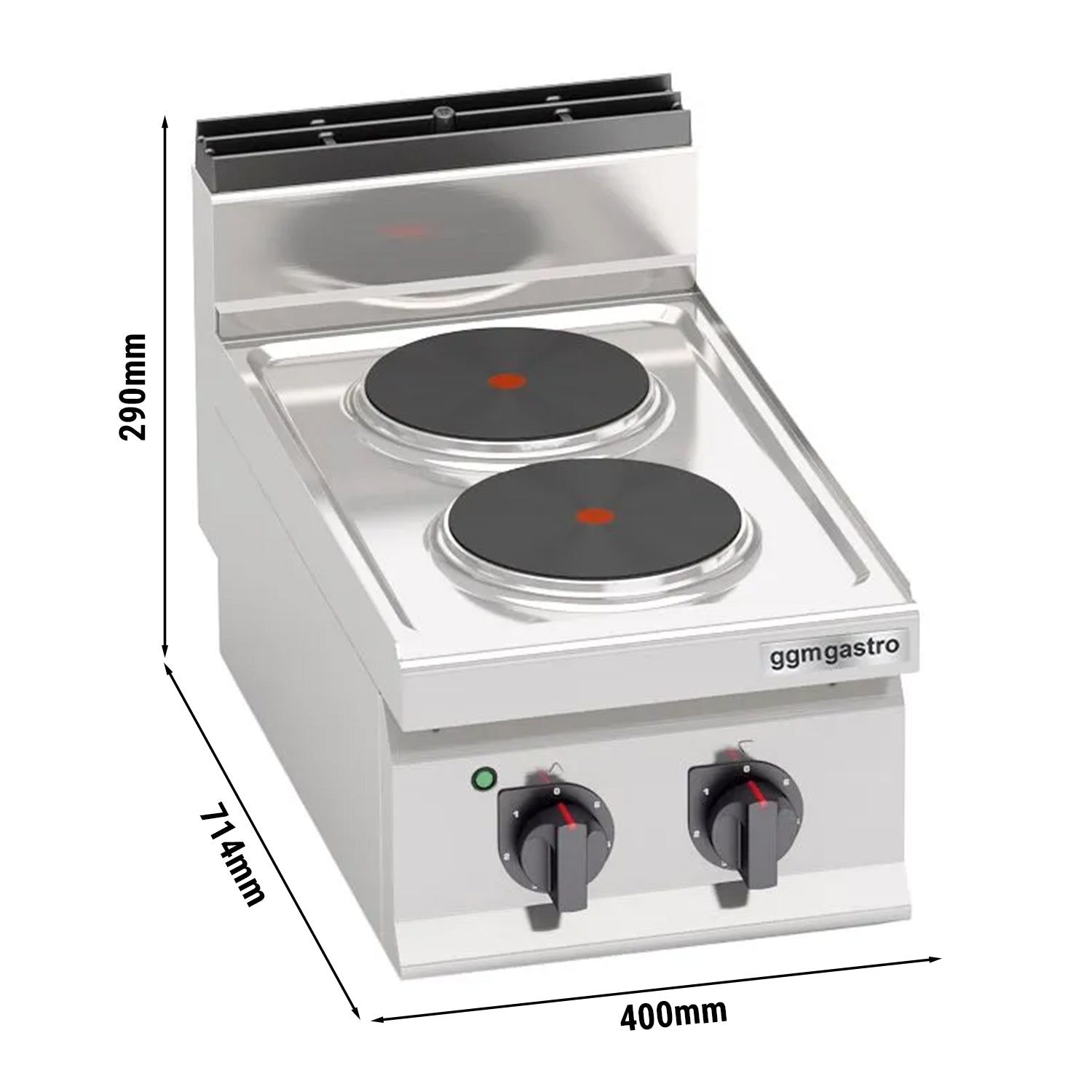 Electric stove 2x round hotplates (5.2 kW)