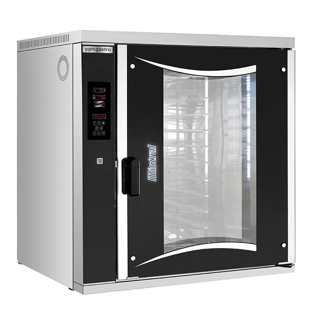 Electric hot air oven digital - 10x EN 60 x 40 cm - including hood with motor and condenser