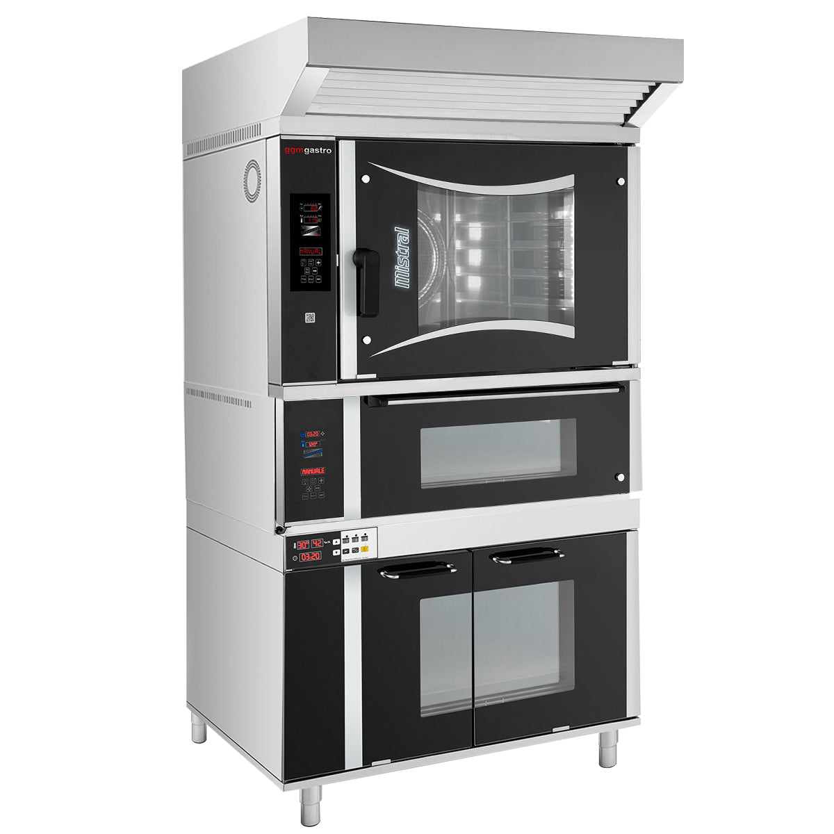 Hot air electric oven Digital - 6x BG 60 x 40 cm - incl. pizza oven/panel, lid and baking cabinet