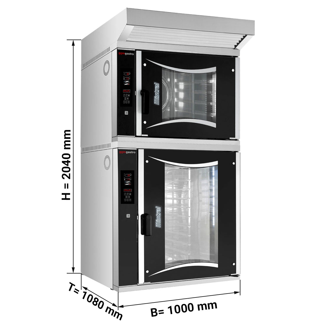 (2 pieces) Digital hot air electric oven - 1x 6x BG 60 x 40 cm &amp; 1x 10x BG 60 x 40 cm