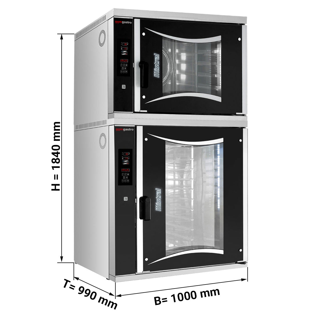 (2 pieces) Digital hot air electric oven - 1x 6x BG 60 x 40 cm &amp; 1x 10x BG 60 x 40 cm