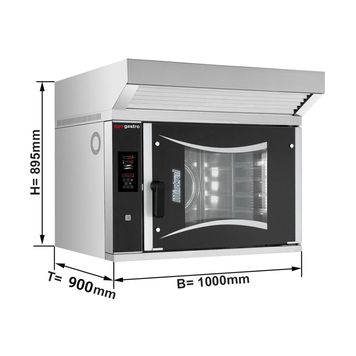 Hot air electric oven Digital - 6x BG 60 x 40 cm - incl. cover with motor and capacitor