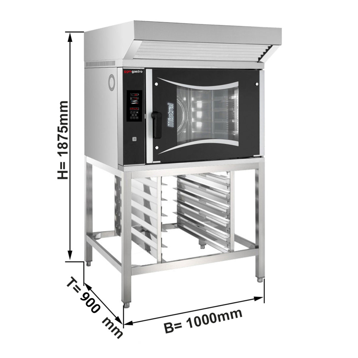 Hot air electric oven Digital - 6x BG 60 x 40 cm - incl. cover and main frame