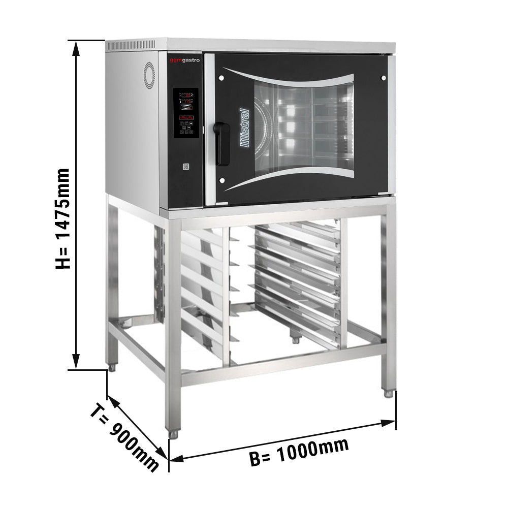 Bread maker electric convector oven - digital - 6x EN 60x40 - incl. stand, tray holder