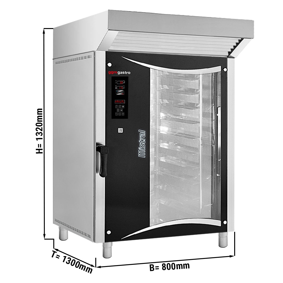 Electric oven with hot air digital - 10x EN 40 x 80 cm - incl. hood with motor and condenser