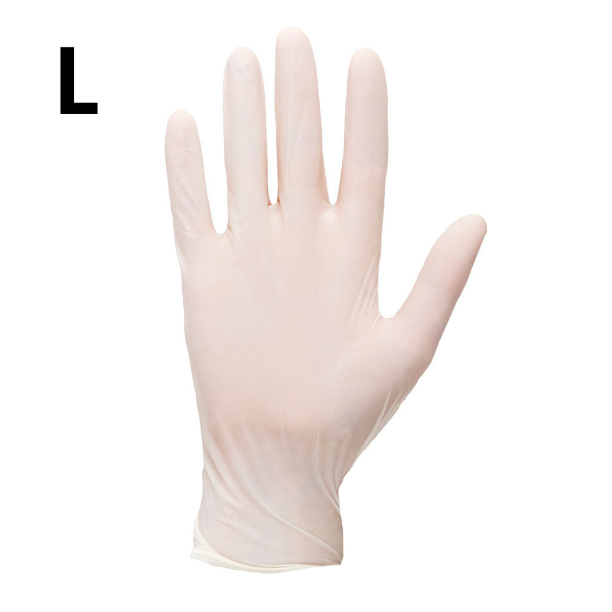 (100 pcs.) Disposable Latex Gloves - White - Size: L