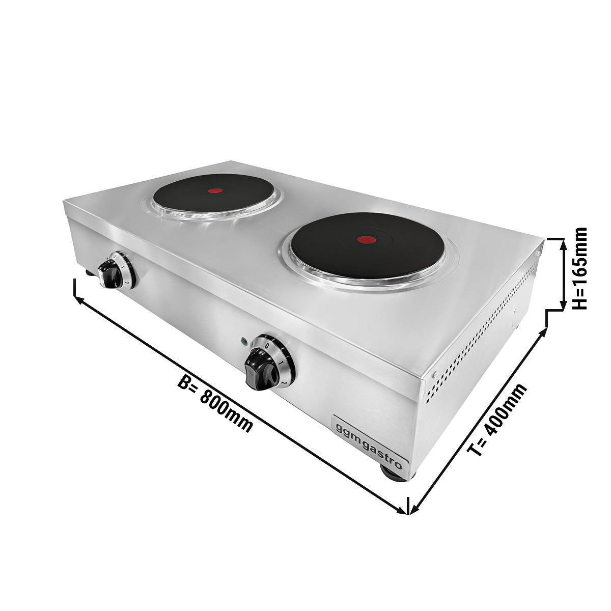 Electric stove - with 2 plates - 5.2 kW