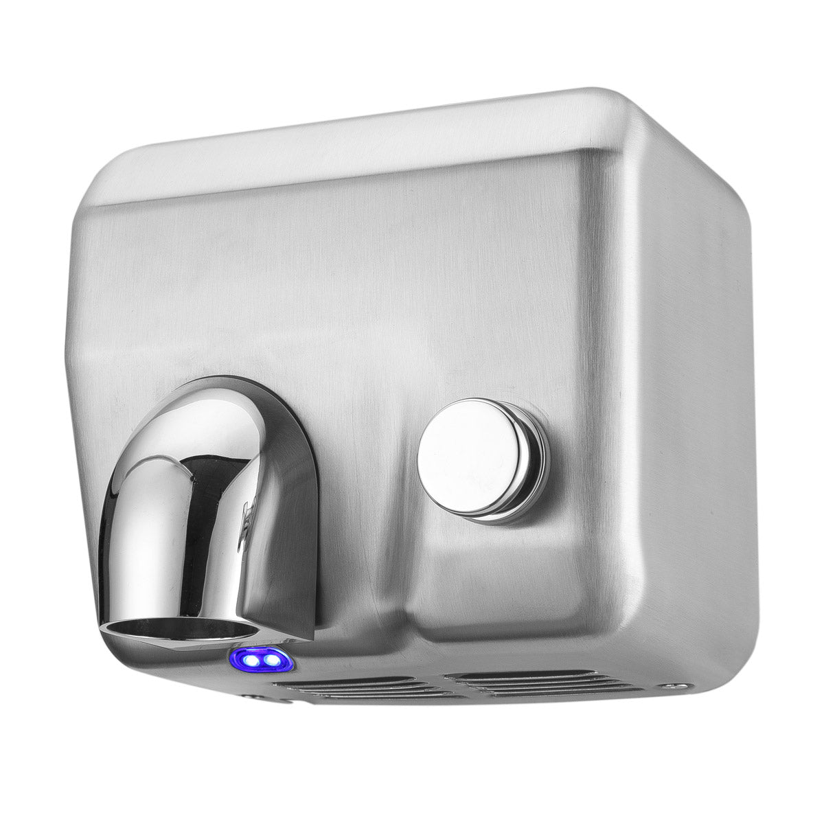 (2 pieces) stainless steel hand dryer with button - mat