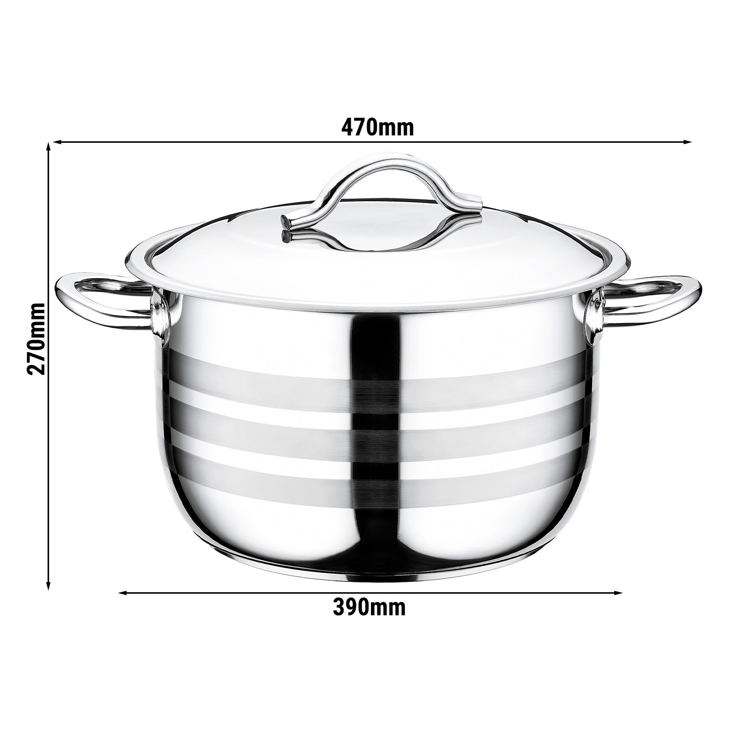 Stainless steel Gastro cookware - Ø 360 mm - height 220 mm - 22.50 liters