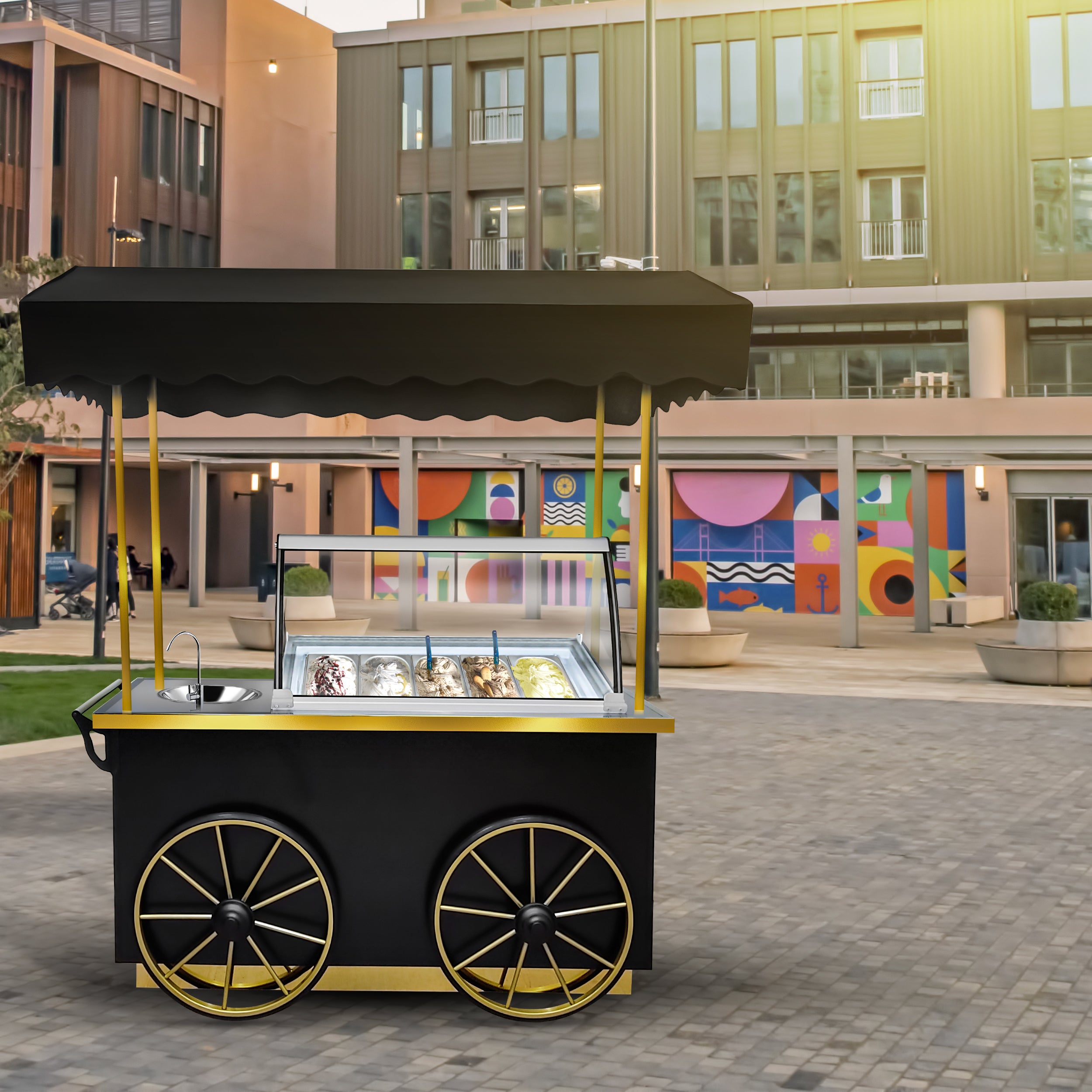 Mobile ice cream van with ice cream counter / ice cream van - 1.9 m