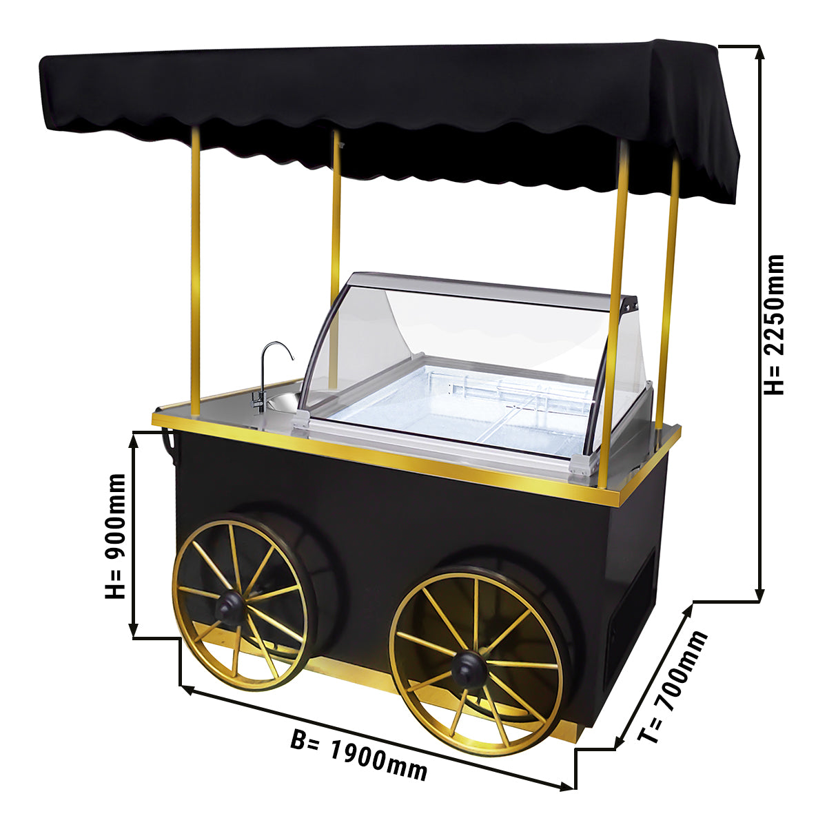 Mobile ice cream van with ice cream counter / ice cream van - 1.9 m