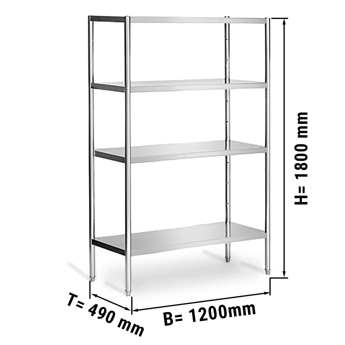 Steel rack PREMIUM 1.2 x 0.5 m - with 4 shelves (ADJUSTABLE)