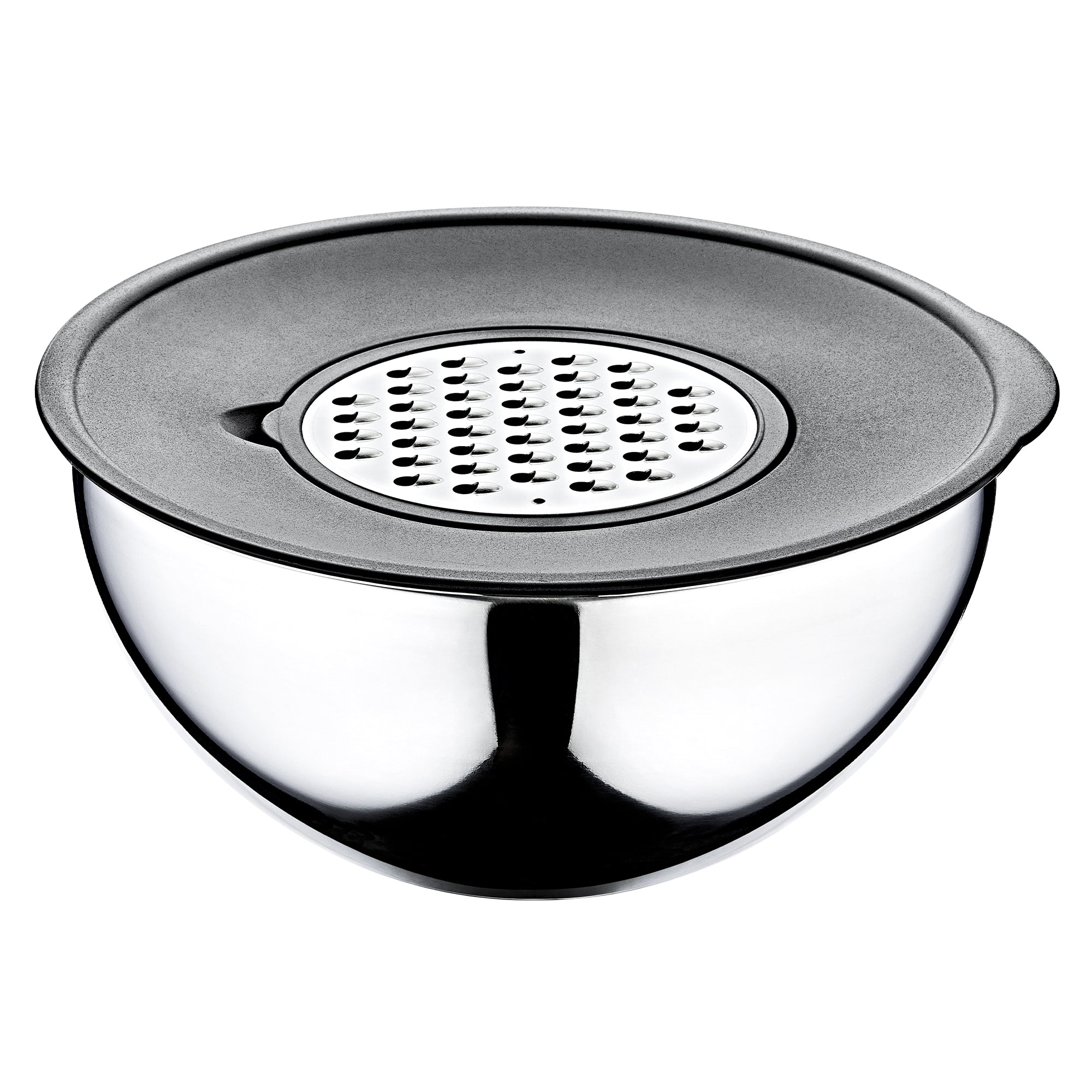 Set of 9 stainless steel bowl with grater and lid for storage - Ø 16,20,24 cm