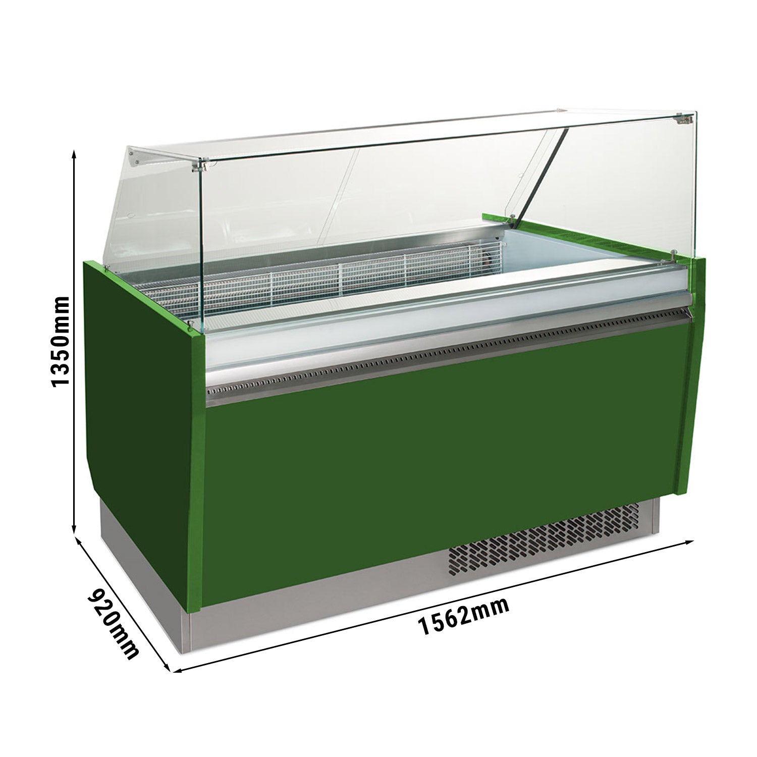 Ice cream display case 1.56 x 0.92 m - green